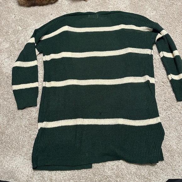 Green and White striped cardigan - Picture 4 of 5